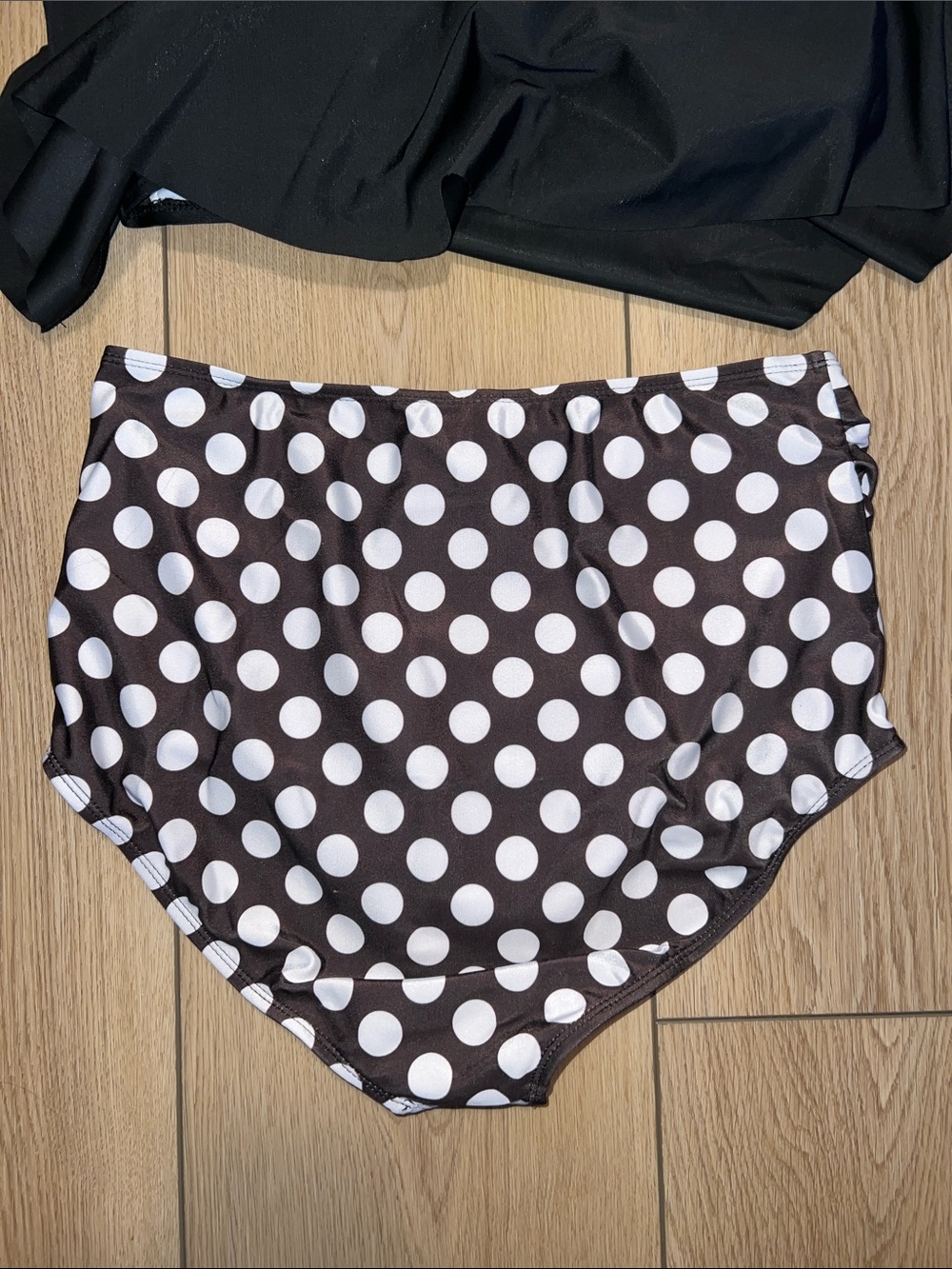 High-Waist Polka Dot Bikini Set - Black & White - Picture 10 of 15